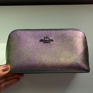 Coach Metallic Purple cosmetic case